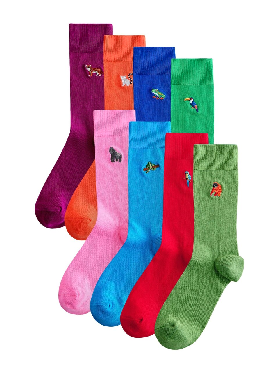 Sockor blå / azur / limette / kiwi / bär / orange / rosa