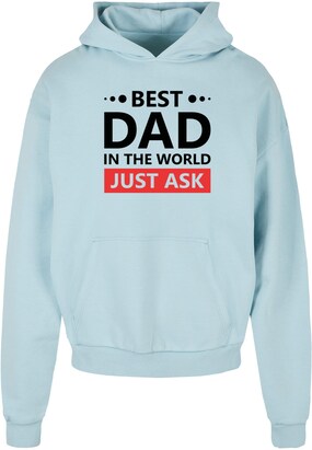 Merchcode Sweatshirt ‘Fathers Day – Best Dad, Just Ask’ Lichtblauw / Rood / Zwart