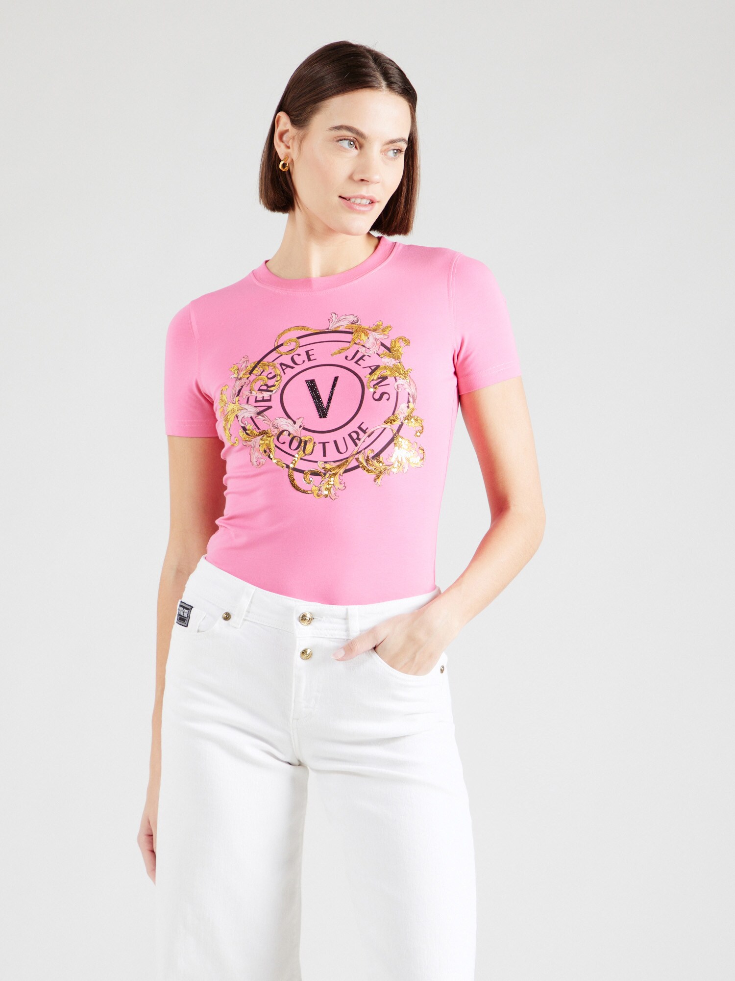 Versace Jeans Couture Póló  arany / rózsaszín / fekete termék 2. képe
