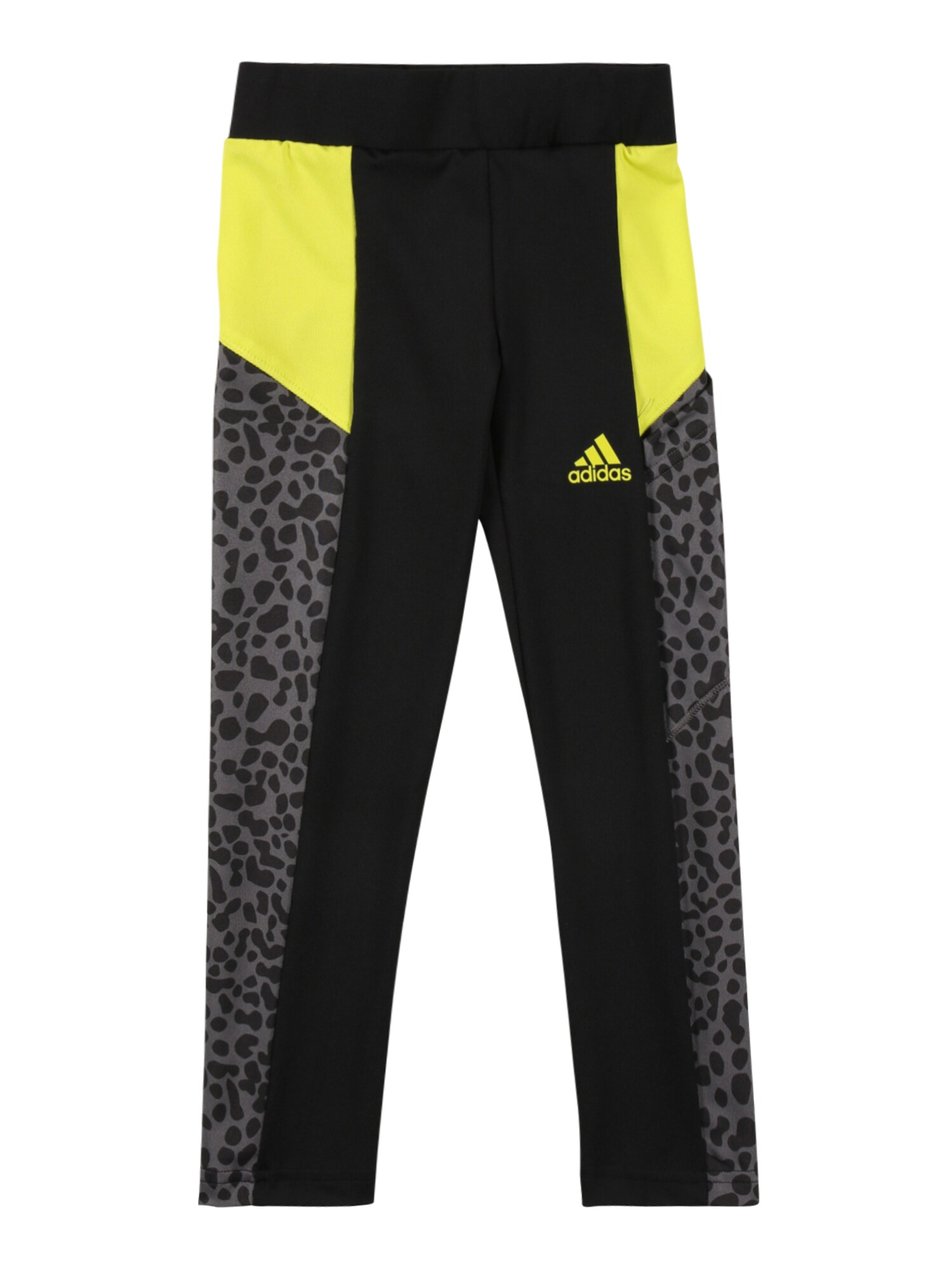 ADIDAS PERFORMANCE Sportinės kelnės  juoda / neoninė geltona / pilka