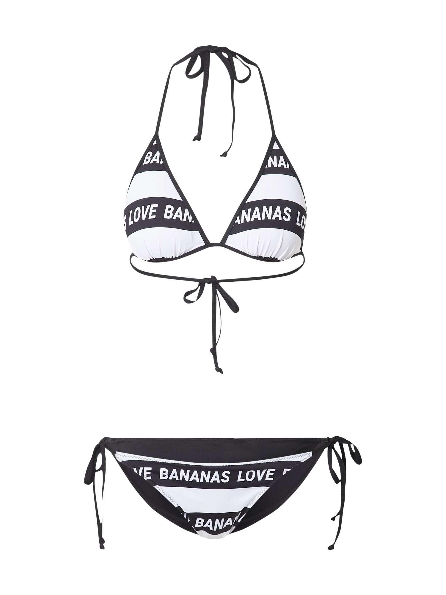 DELICATELOVE Bikinis 'Jil Bananas' juoda / balta