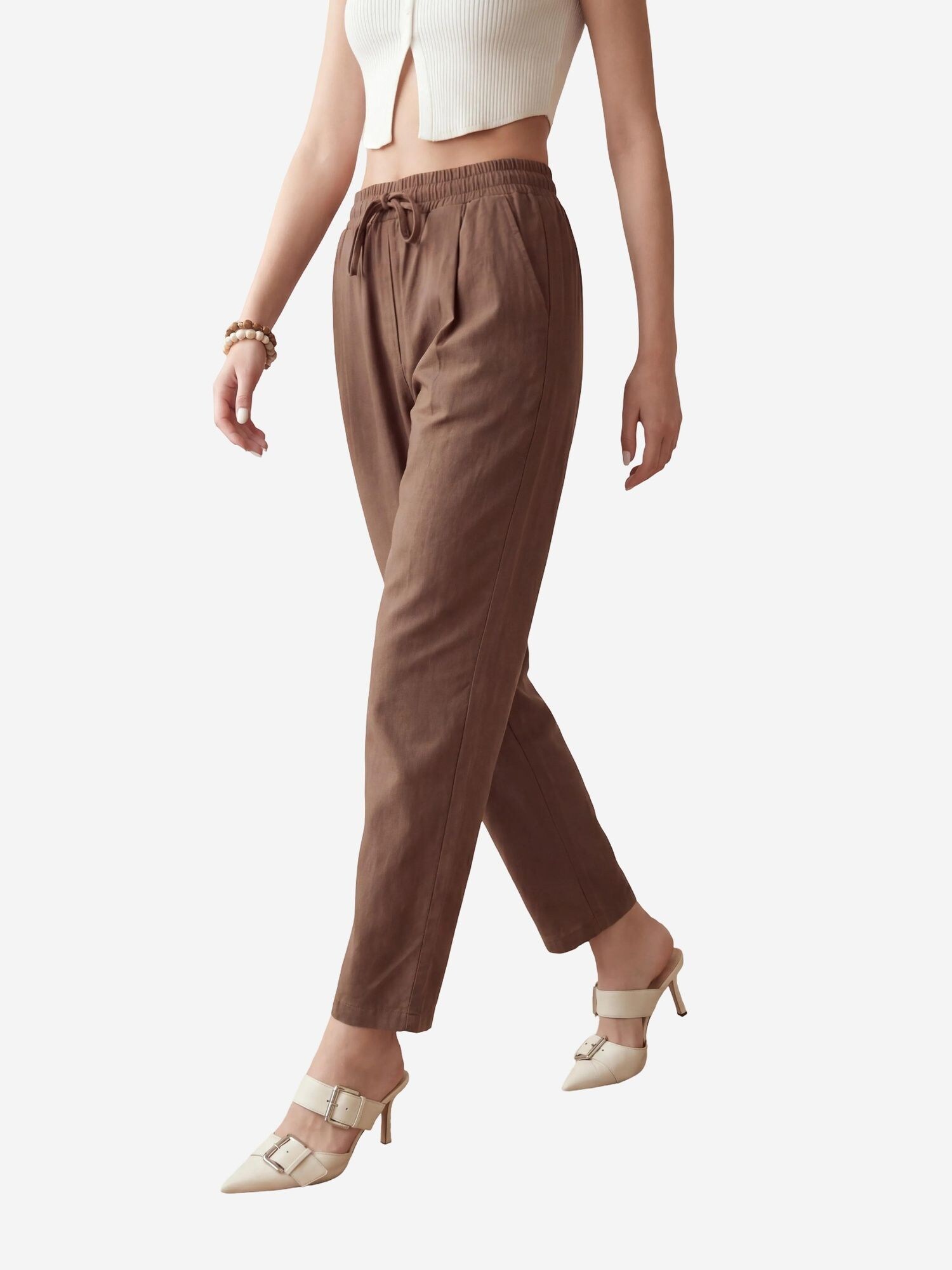 My fashion Hlače boja devine dlake (camel)