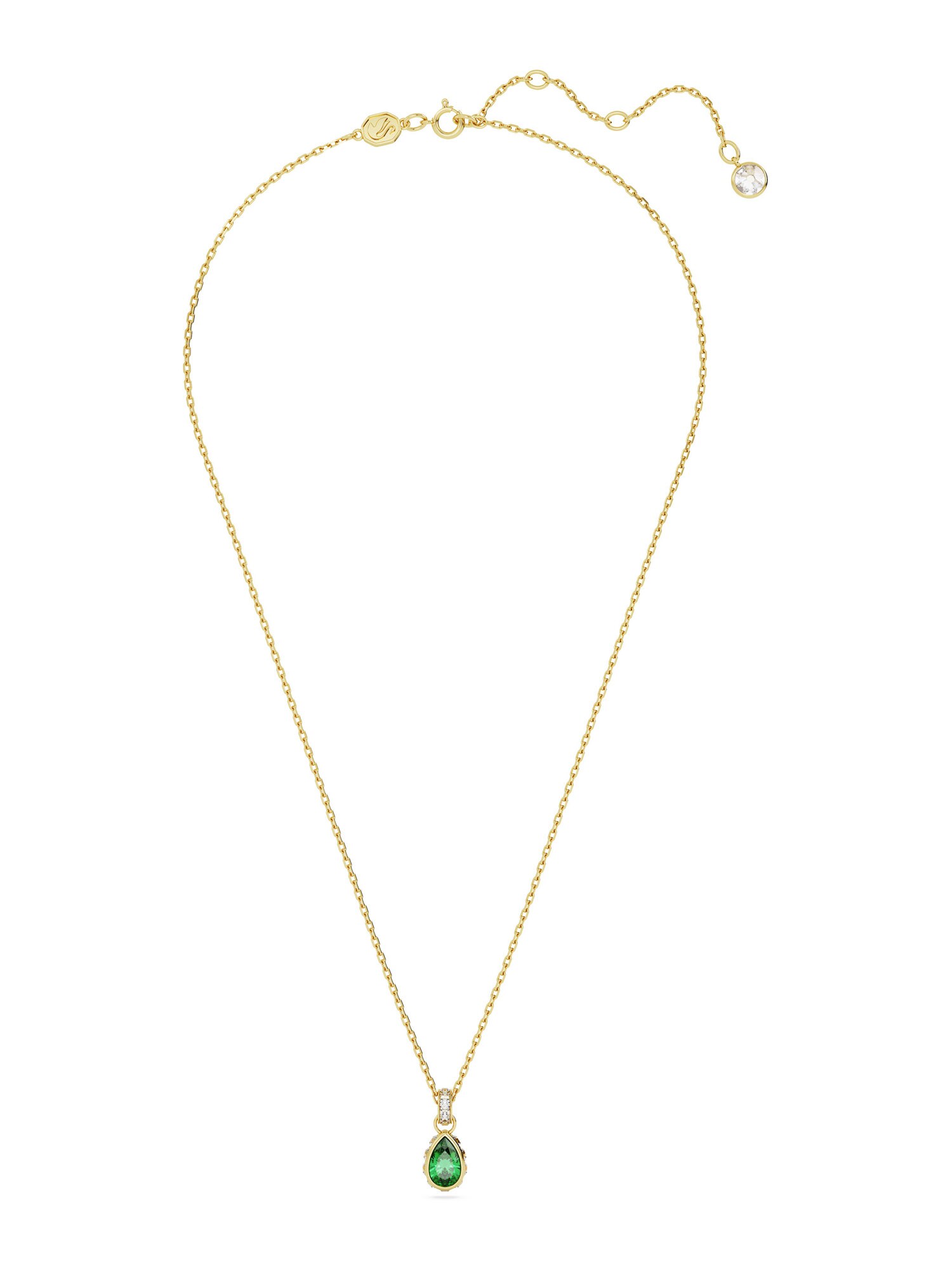 Swarovski Lánc  arany / smaragd / fehér termék 2. képe