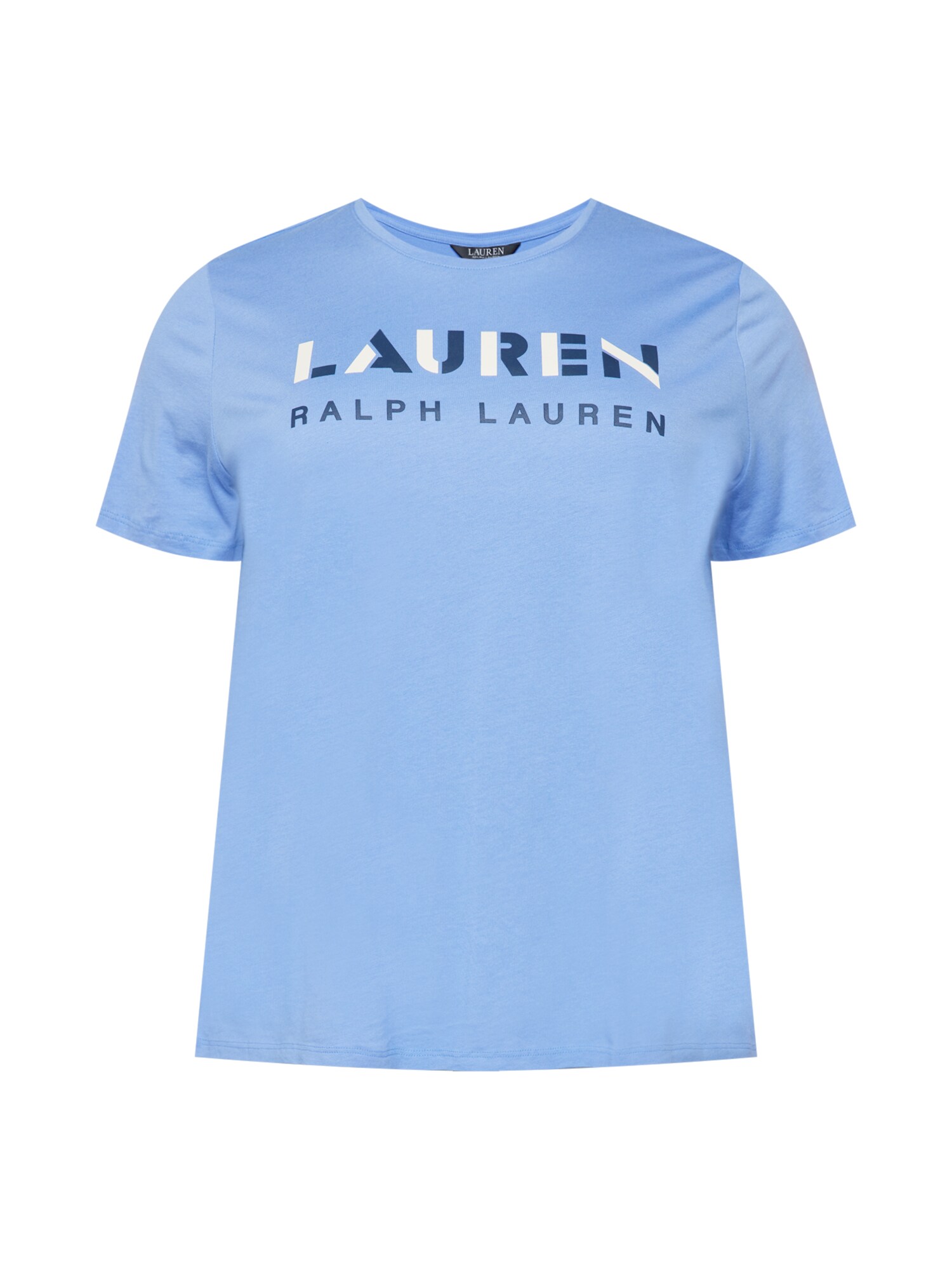 Lauren Ralph Lauren Plus Marškinėliai 'KATLIN' mėlyna / balta / tamsiai mėlyna