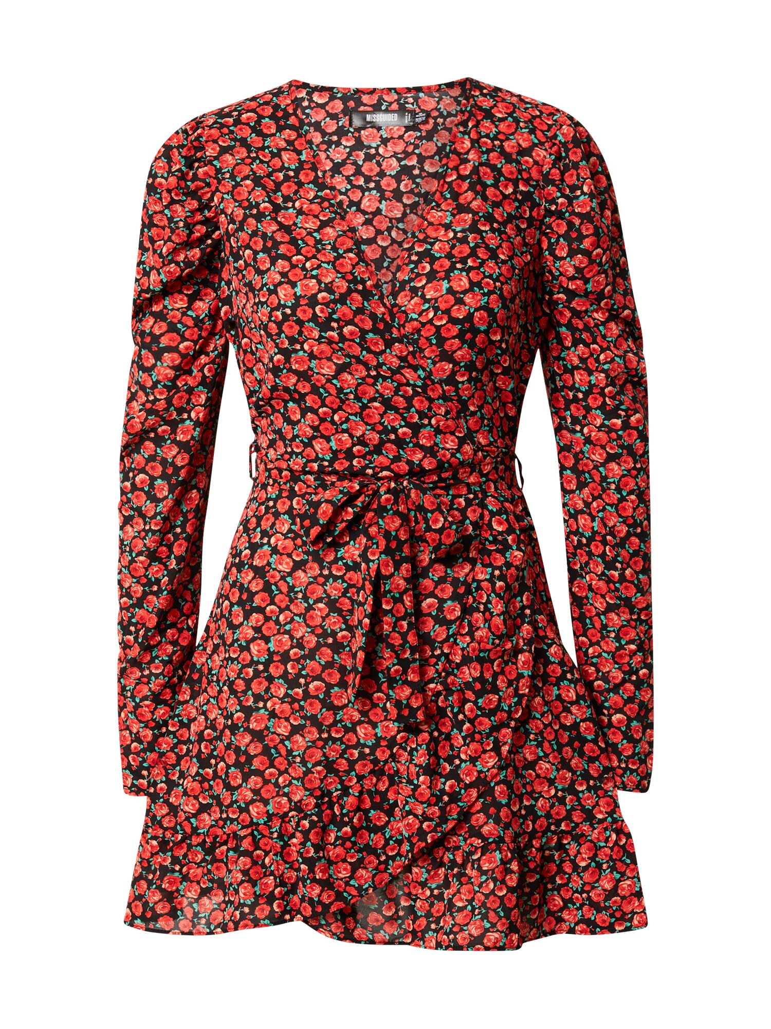 Missguided Šaty  zelená / červená / čierna
