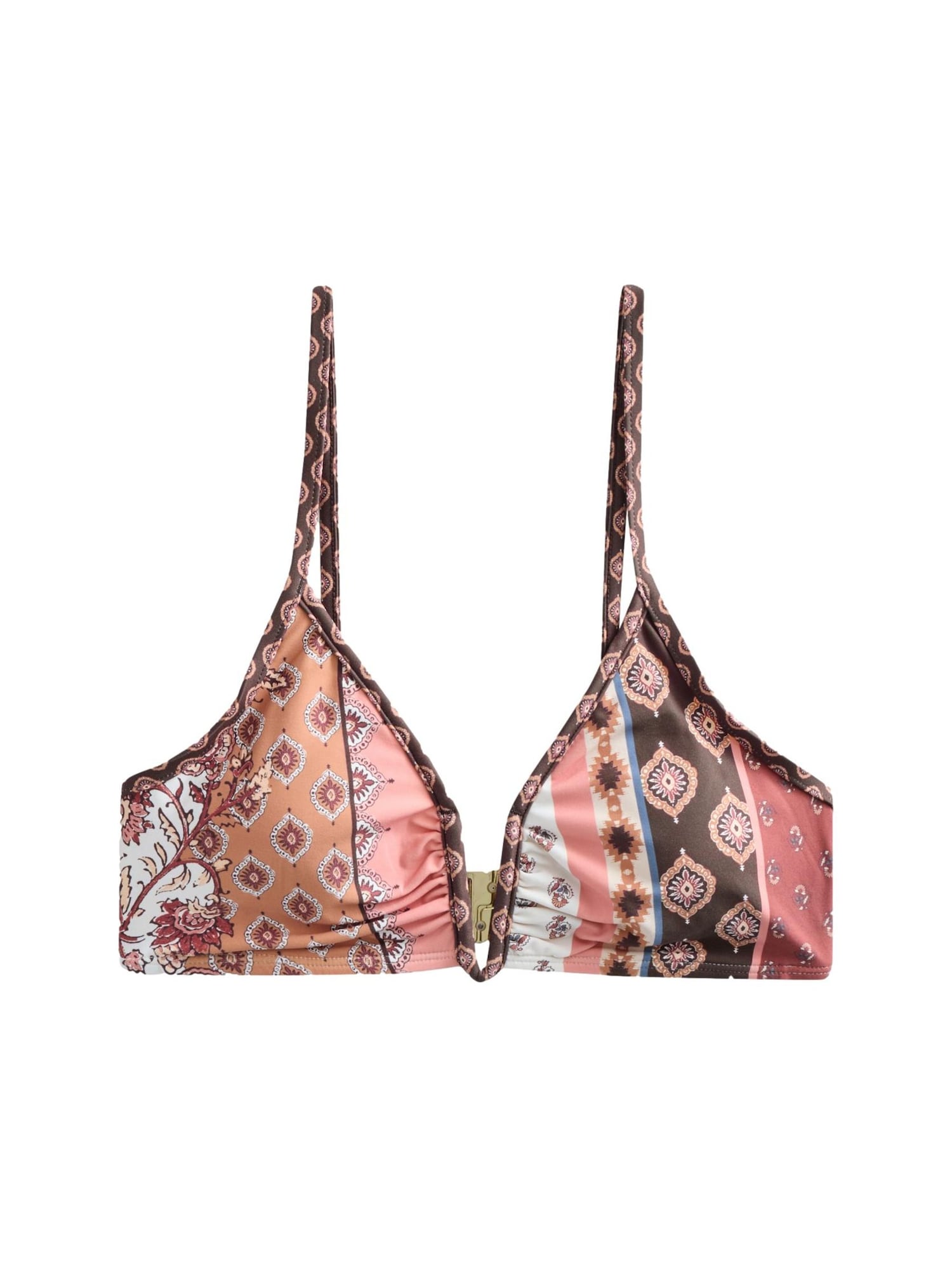 Next Sutien costum de baie  maro / ciocolatiu / roz pal / alb
