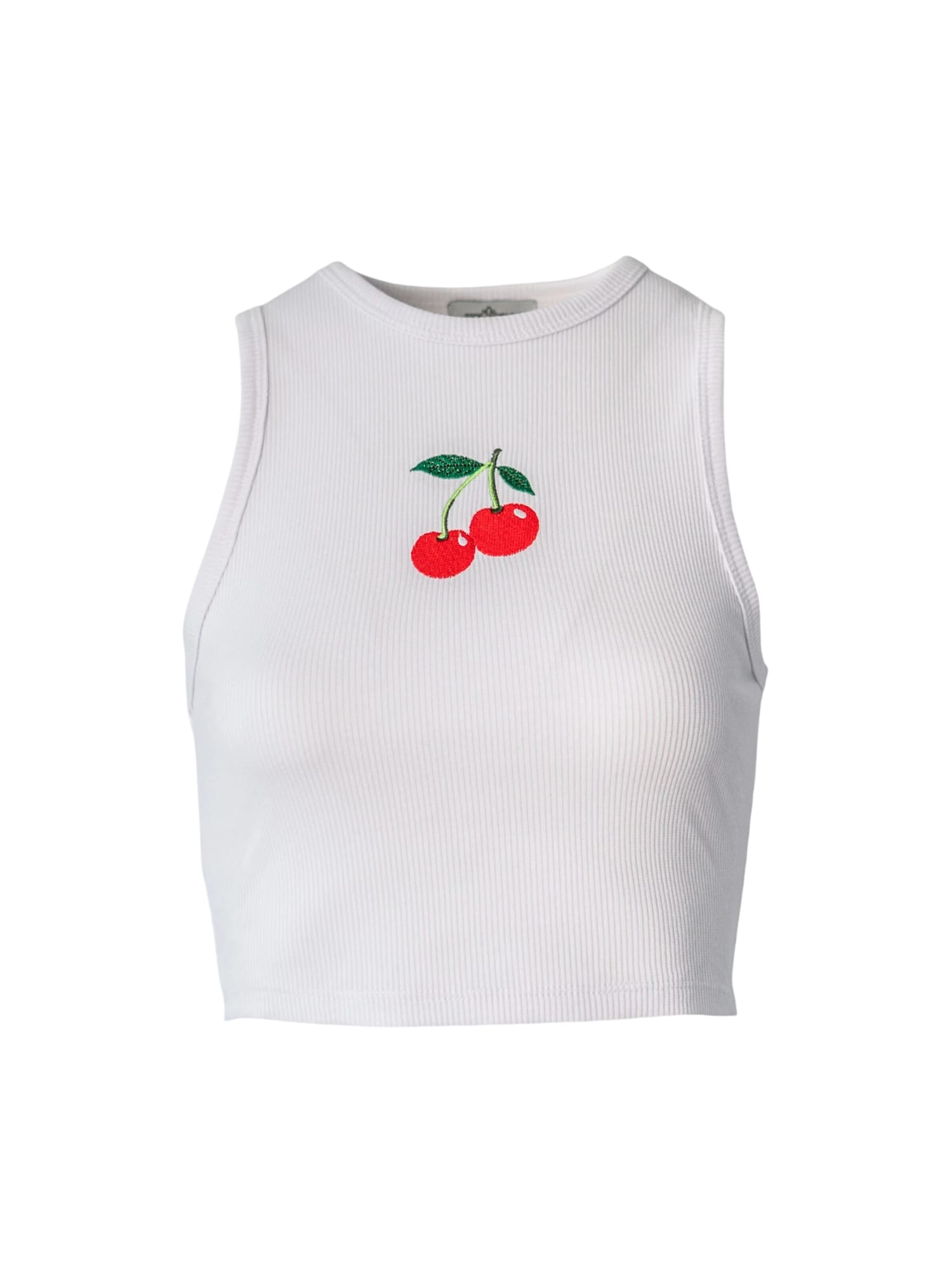 Pineapples Don't Have Sleeves Top 'Cherry On Top Tank' bianco