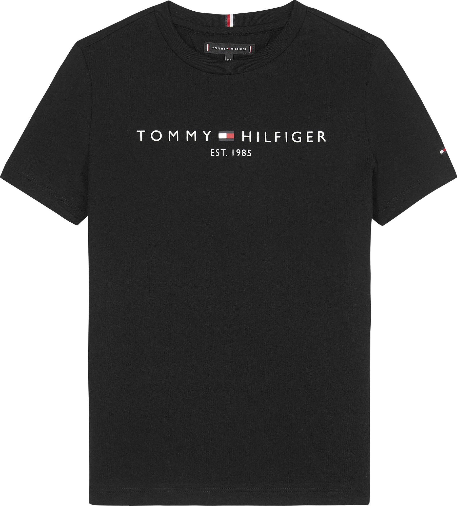 TOMMY HILFIGER Tricou  negru / alb