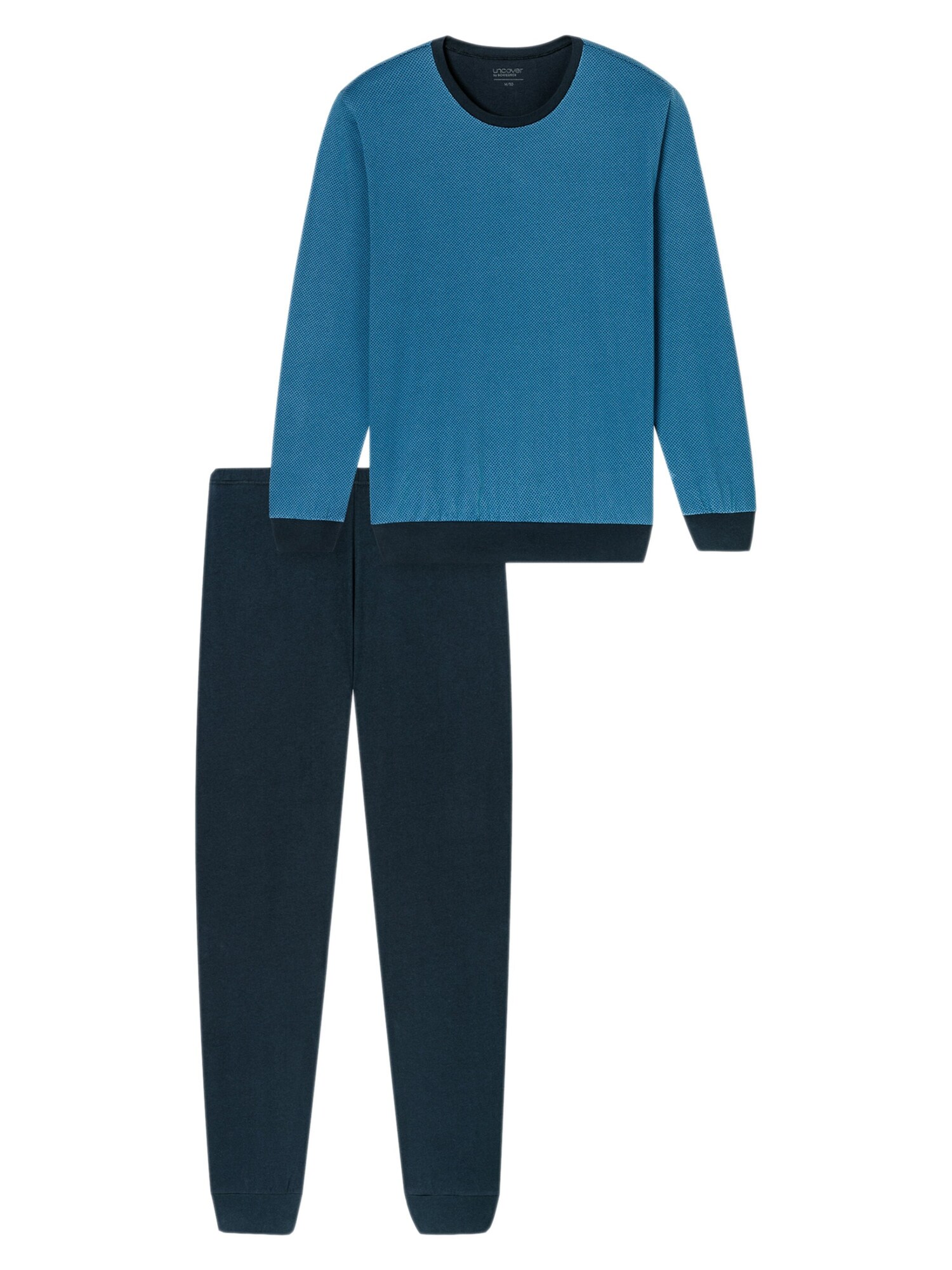 uncover by SCHIESSER Pijama largo 'Basic'  azul / navy