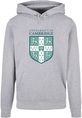 Merchcode Sweatshirt ‘University Of Cambridge  – Shield’ Grijs gemêleerd / Groen / Wit