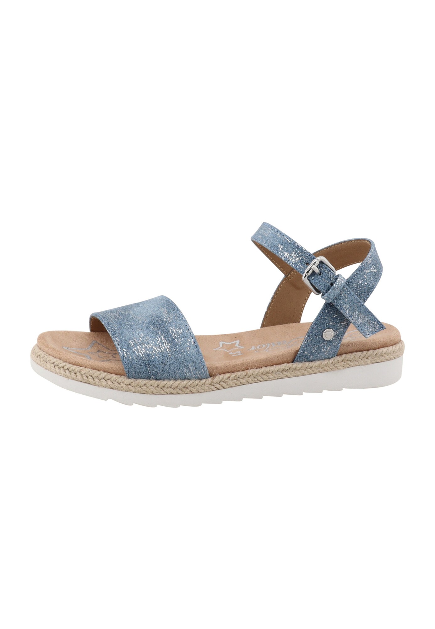 TOM TAILOR Sandále  modrá denim / strieborná