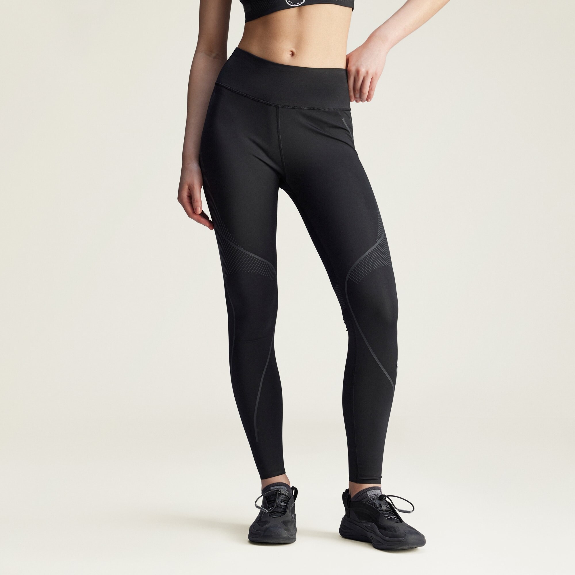 ADIDAS BY STELLA MCCARTNEY Sportnadrágok 'TruePace'  szürke / fekete / fehér termék 2. képe