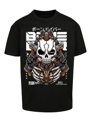 F4NT4STIC Shirt ‘Bone Cyber Techronin CYBERPUNK STYLES’ Gemengde kleuren / Zwart