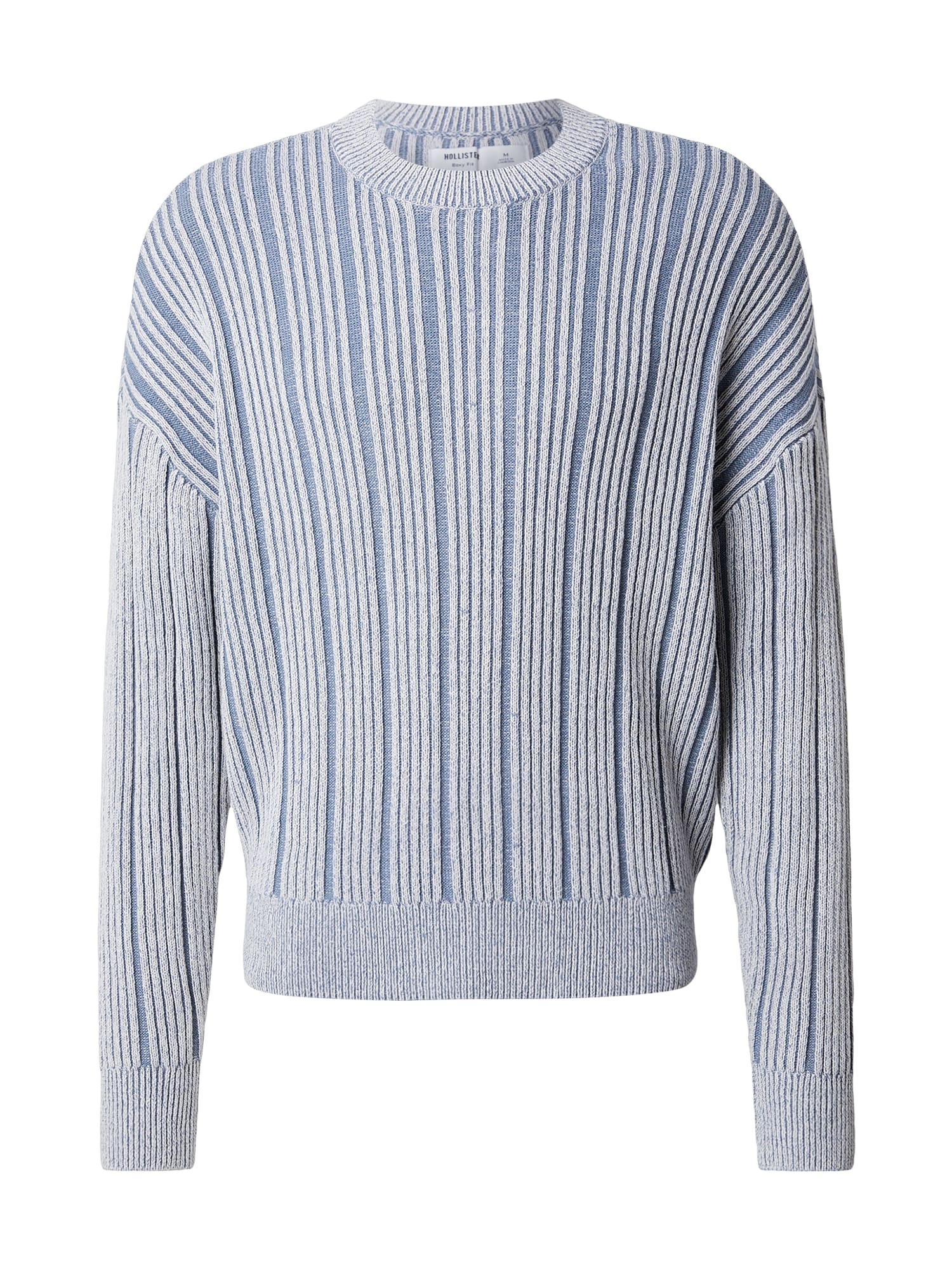 HOLLISTER Pulover  albastru fumuriu / alb