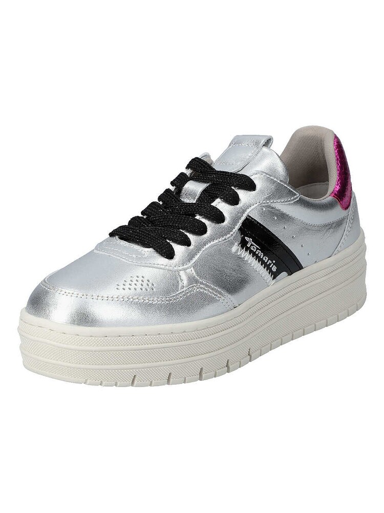Tamaris Sneaker Damen Größe 37 fuchsia / schwarz / silber