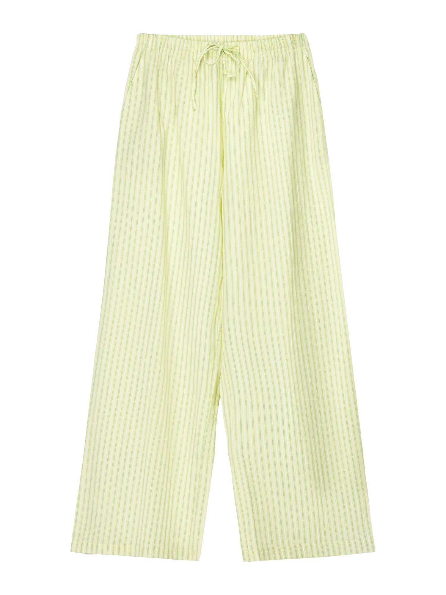 Bershka Pantaloni de pijama  galben deschis / verde deschis / alb