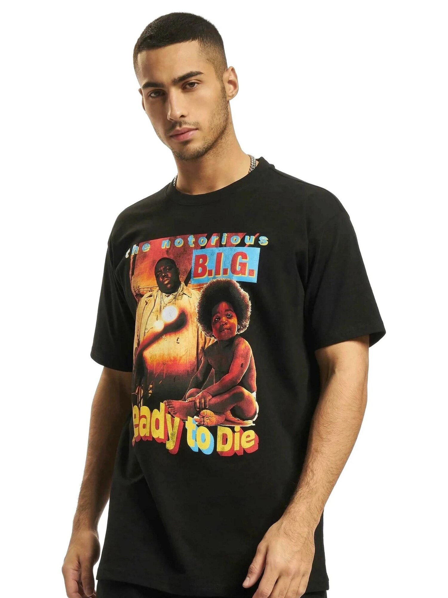 Mister Tee Shirt 'Camiseta Upscale Negra Biggie Ready To Die Oversized Tee' Zwart