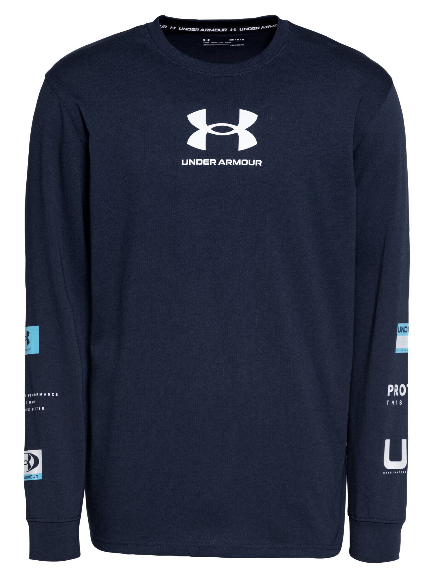 UNDER ARMOUR Sportiniai marškinėliai  tamsiai mėlyna / balta / mėlyna
