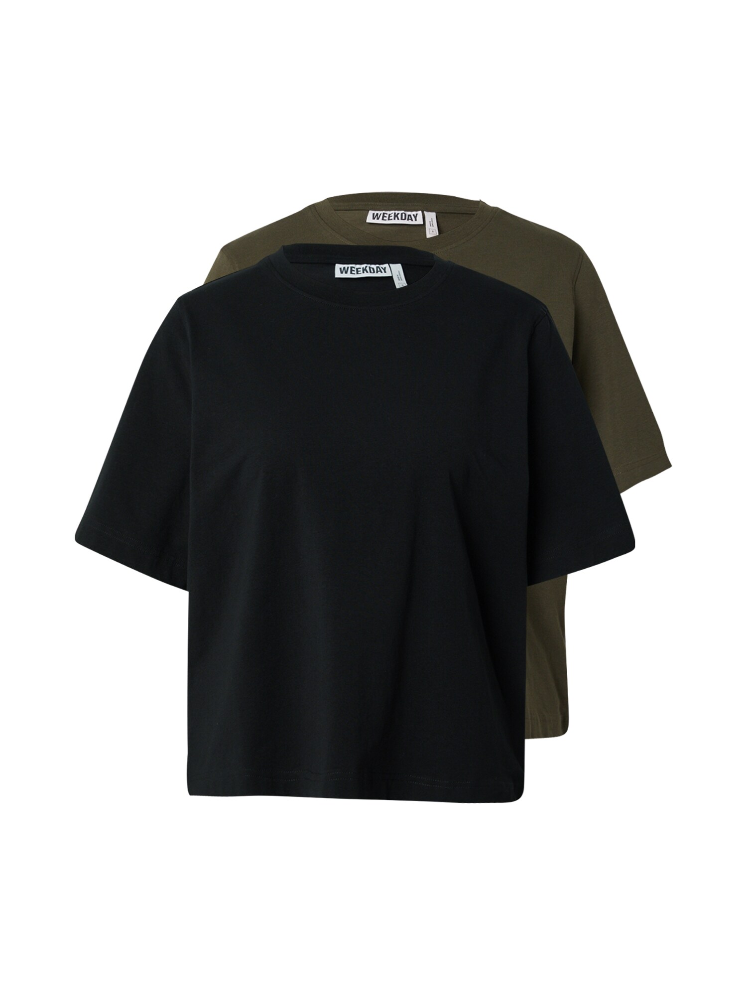 WEEKDAY Póló  khaki / fekete akciós termékkép 1