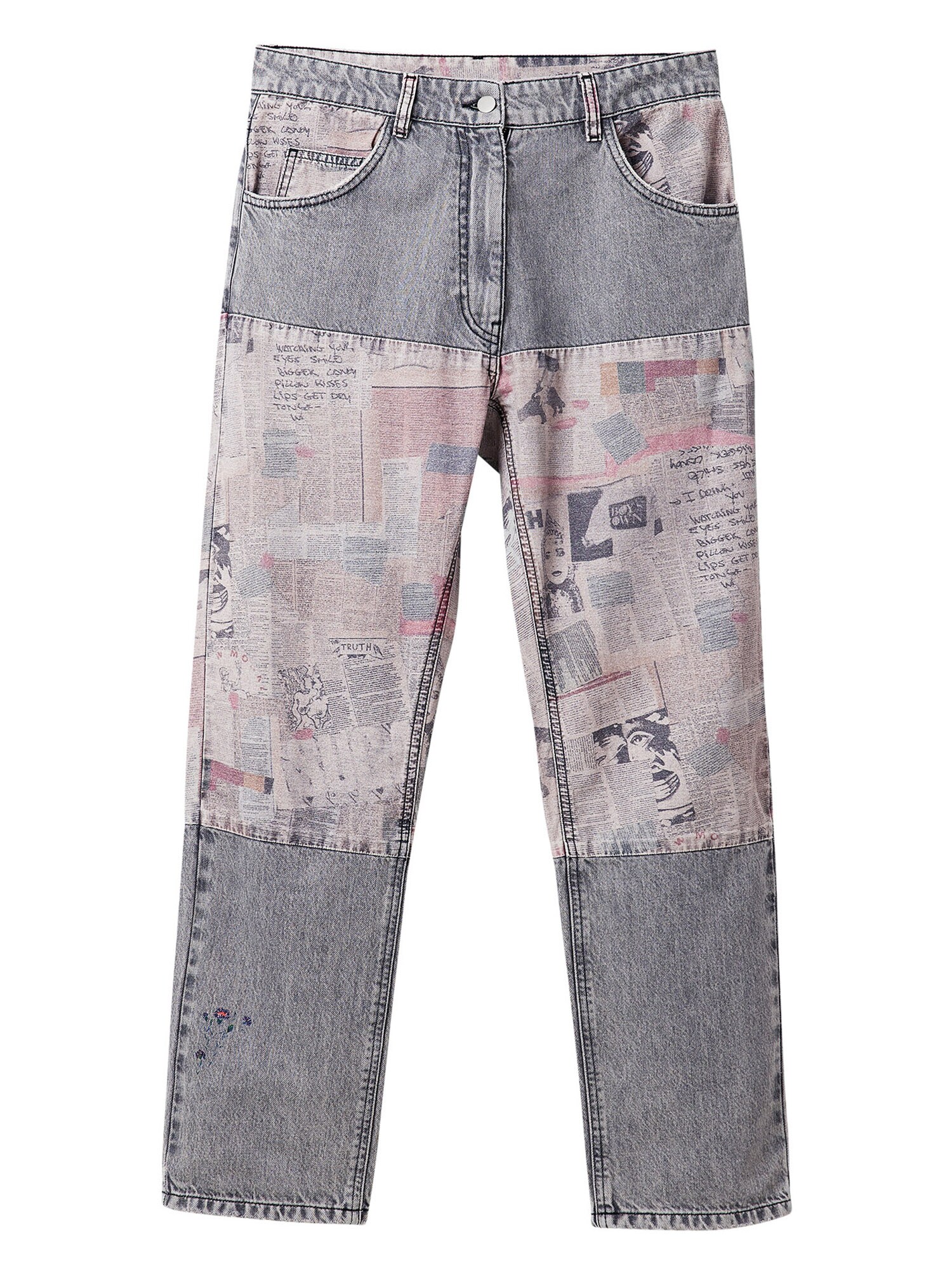 Desigual Kavbojke  svetlo modra / roza / črn denim