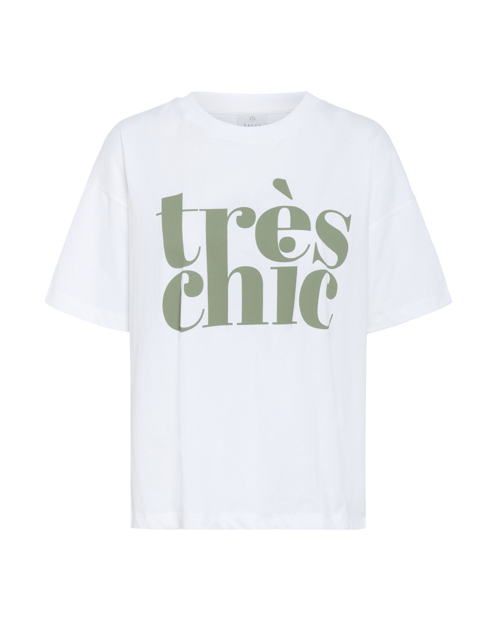 Kaffe Tricou Jenny  verde pastel / alb