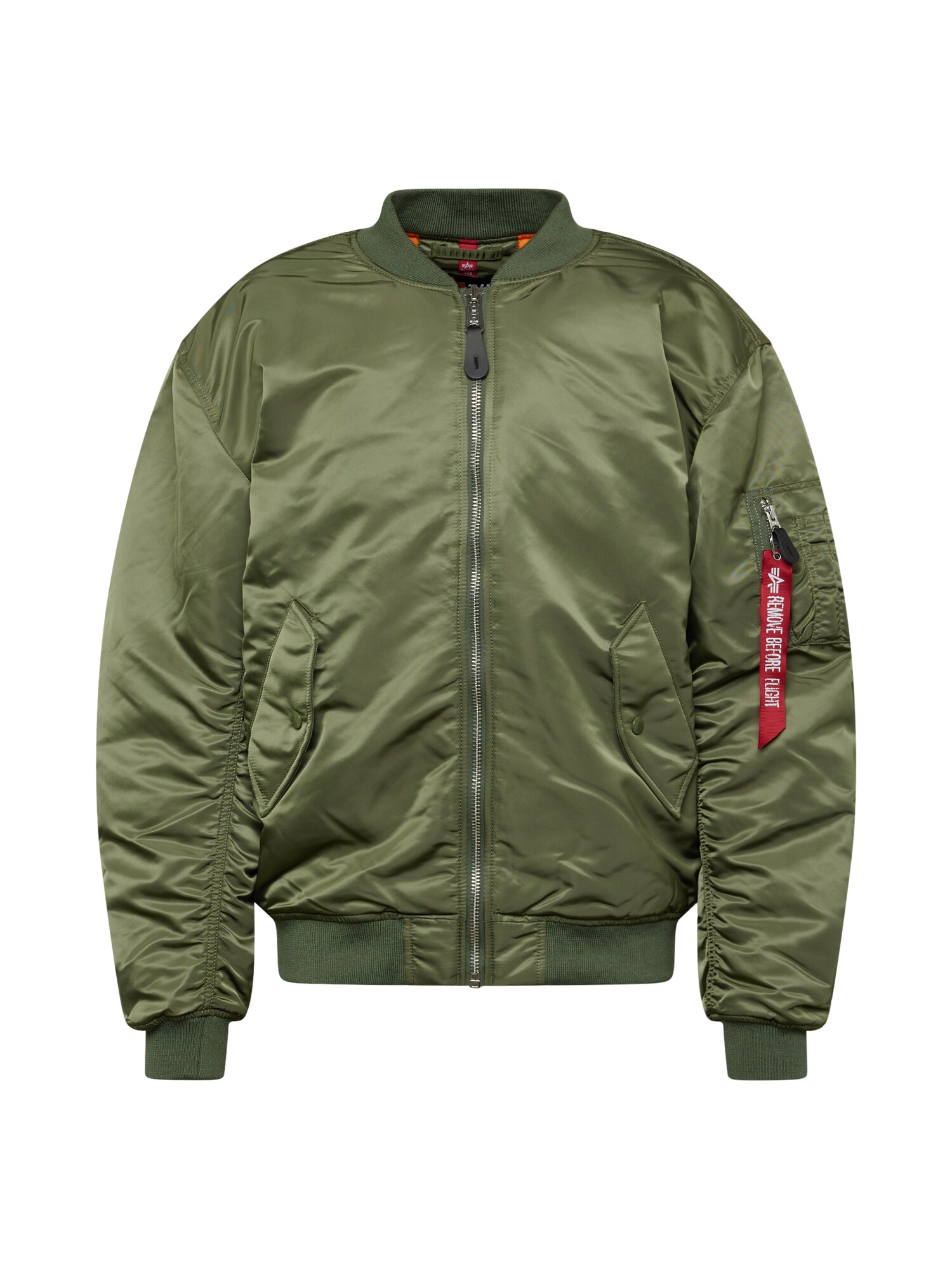 ALPHA INDUSTRIES Geacă de primăvară-toamnă MA-1 CS  oliv / roșu