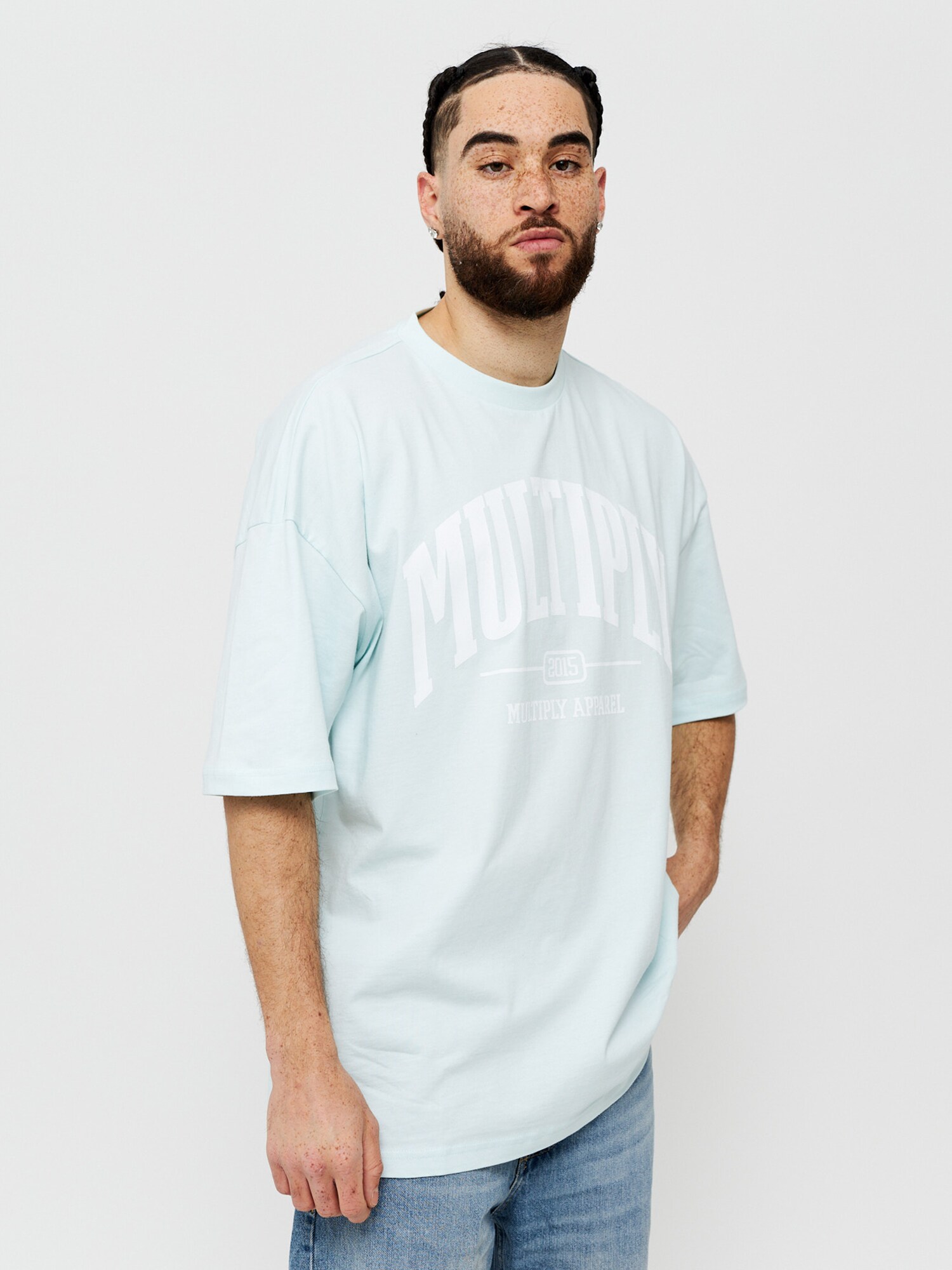 Multiply Apparel Póló  pasztellkék / fehér termék 2. képe