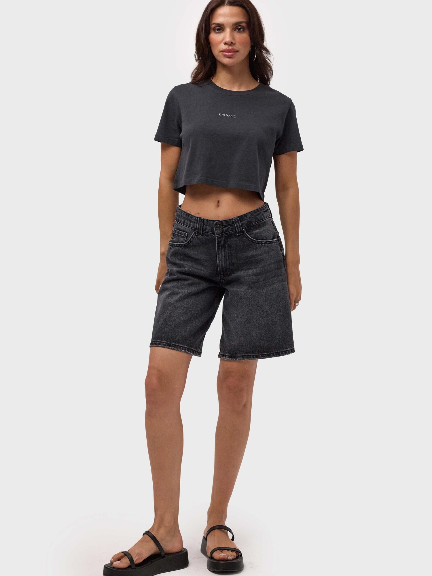 It's Basic Its Basic Jeans Baggy Mini Denim Shorts