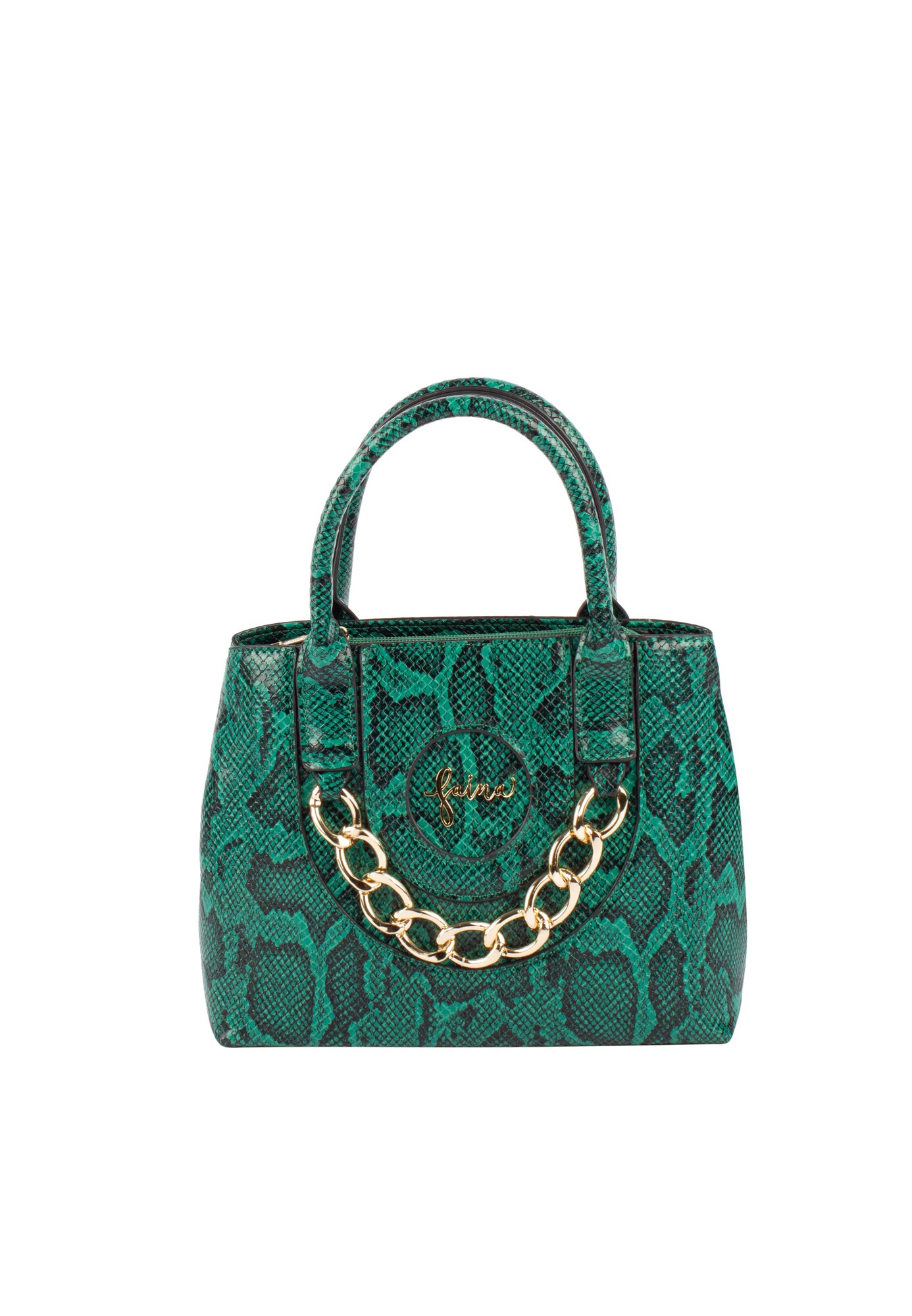 Faina Bolso de mano verde / negro