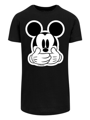 F4NT4STIC Shirt ‘Disney Micky Maus Don’t Speak’ Zwart / Wit