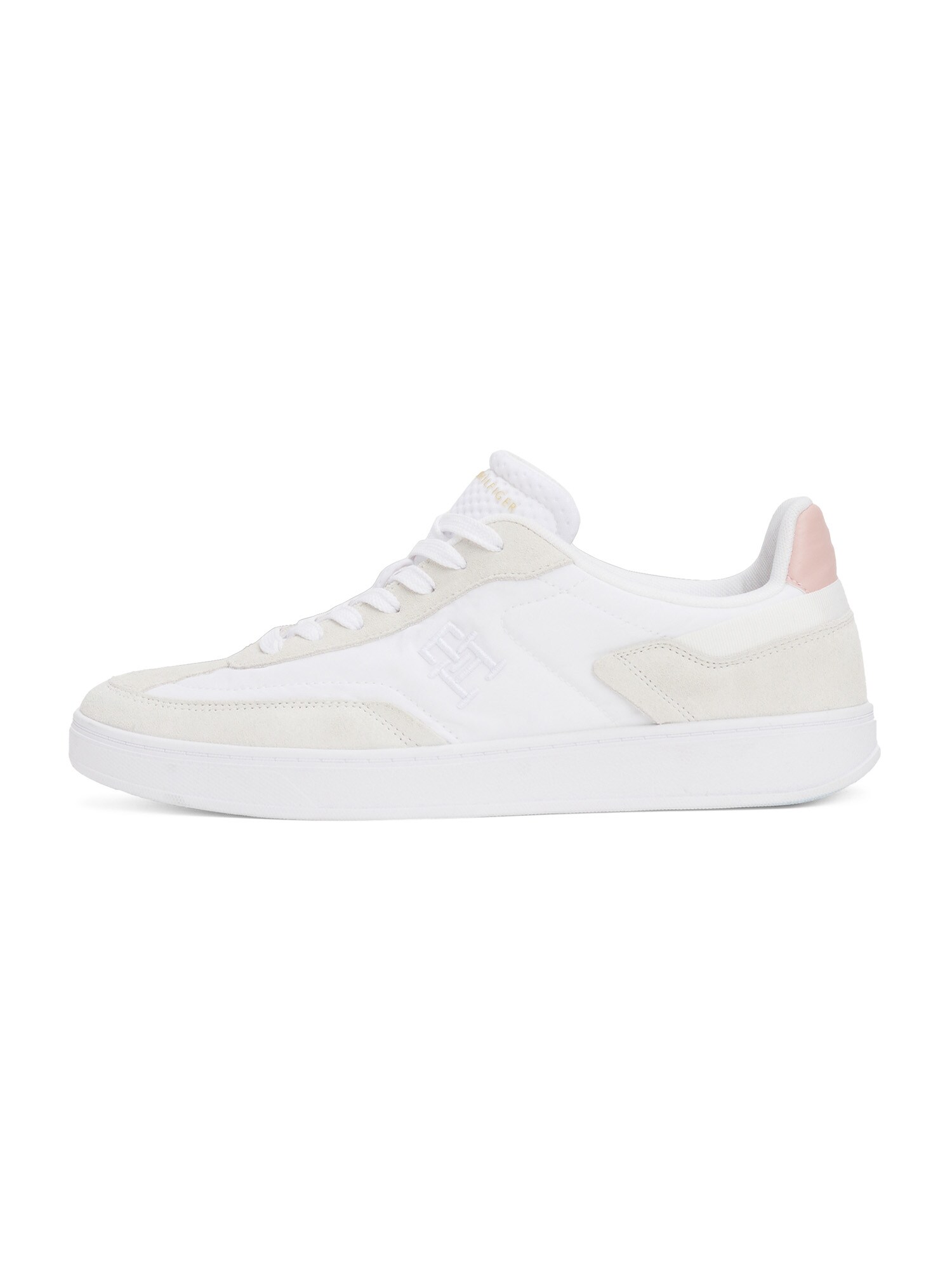 TOMMY HILFIGER Sneaker low 'HERITAGE'  culoarea pielii / gri deschis / alb