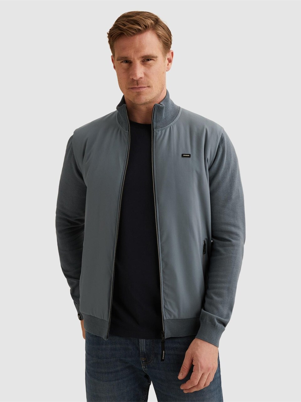 Kofta 'Cardigan in cotton/modal with zipper closure'
