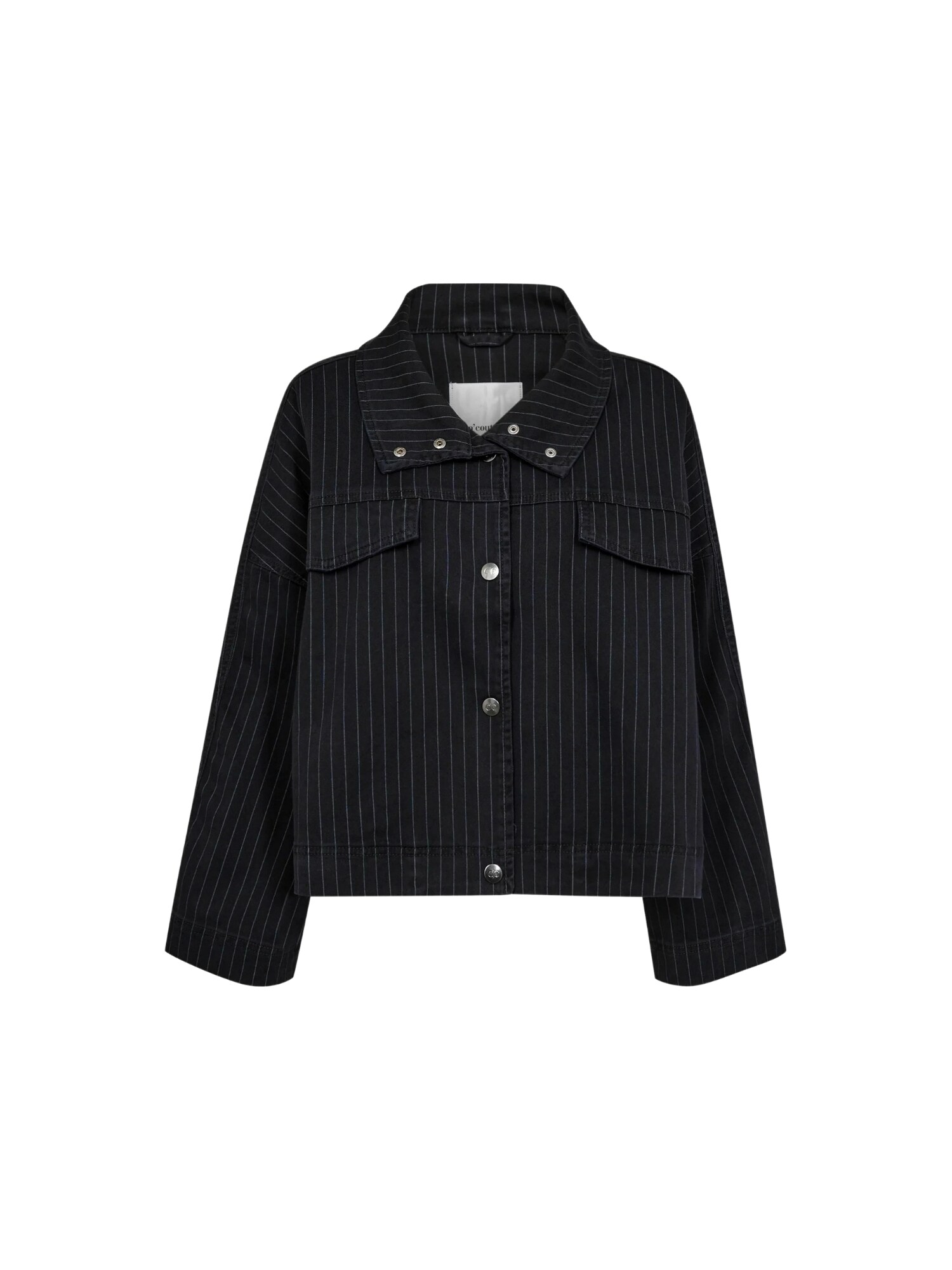 co'couture Geacă de primăvară-toamnă 'Pin'  negru denim / alb