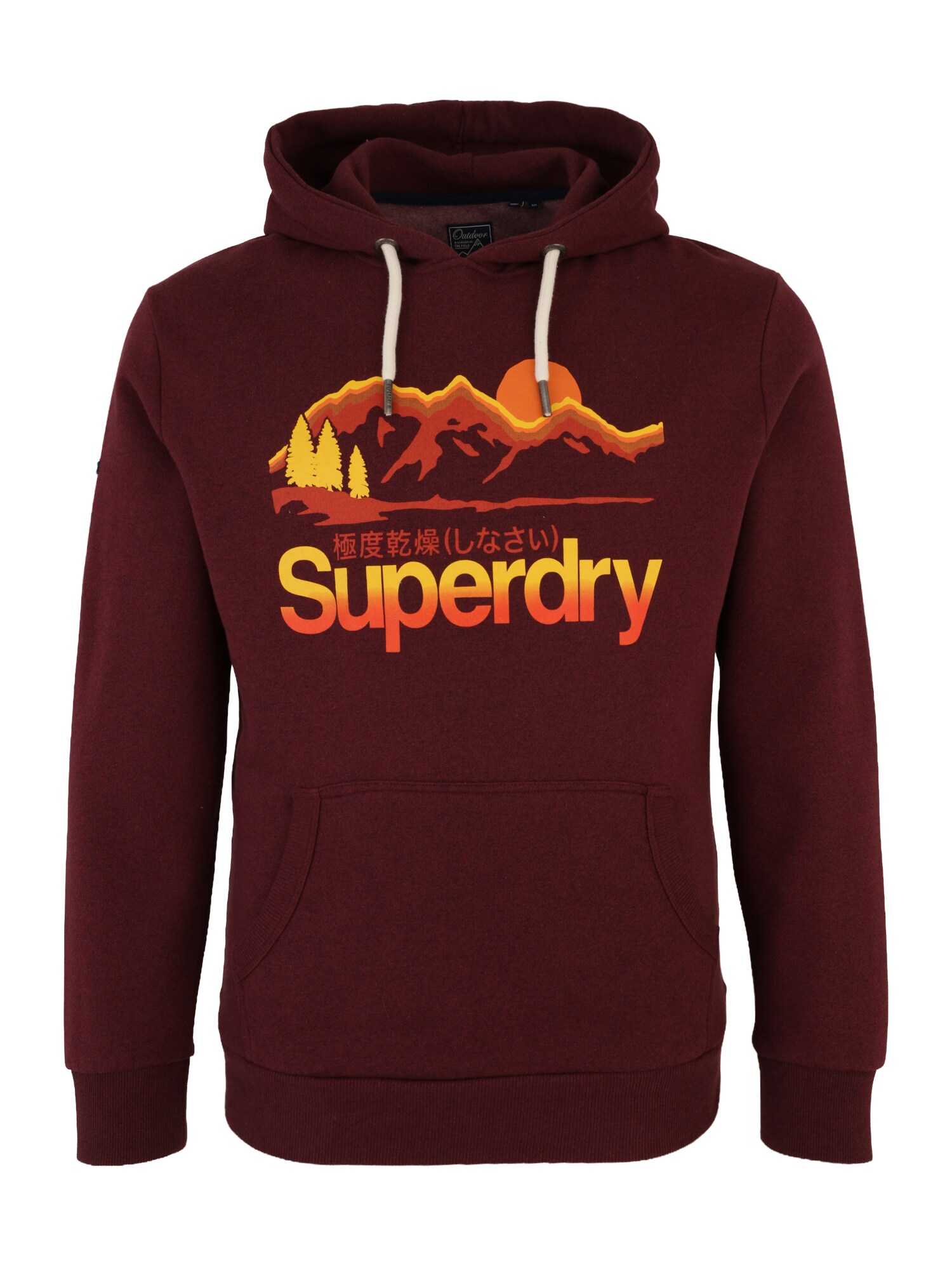 Superdry & Co Bluză de molton  galben / portocaliu / roșu bordeaux