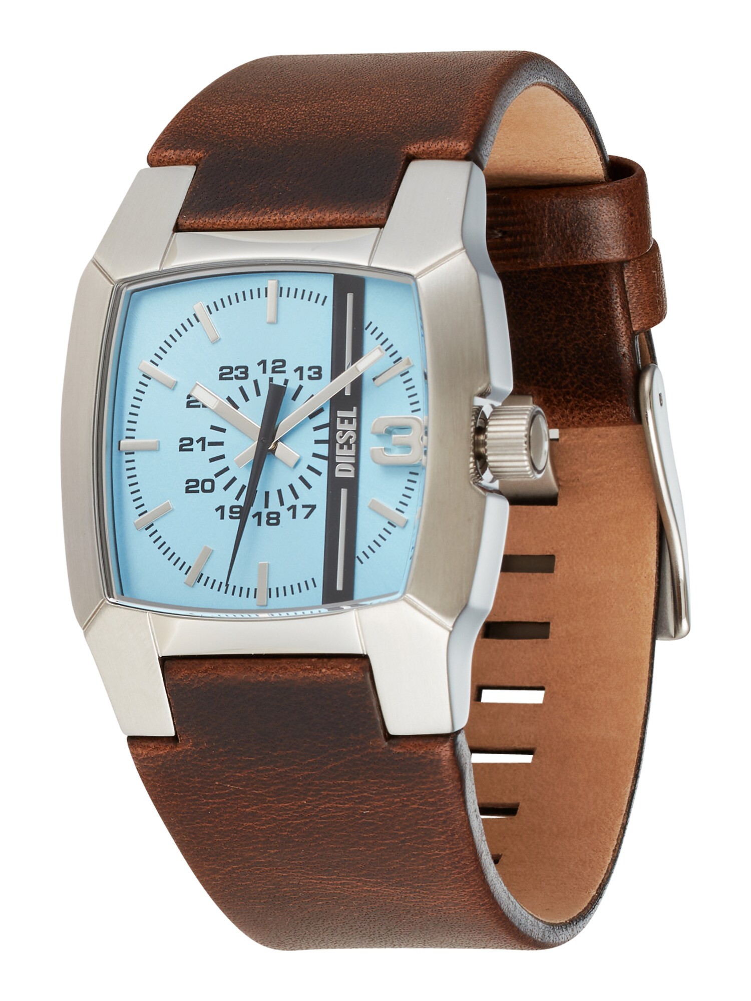 DIESEL Analoginis (įprasto dizaino) laikrodis šviesiai mėlyna / ruda / sidabrinė