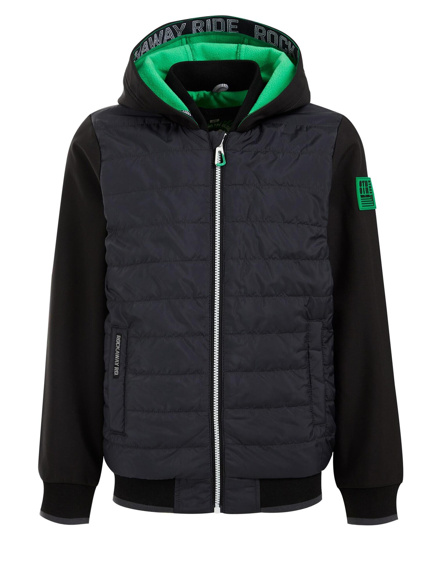 WE Fashion Demisezoninė striukė nefrito spalva / juoda