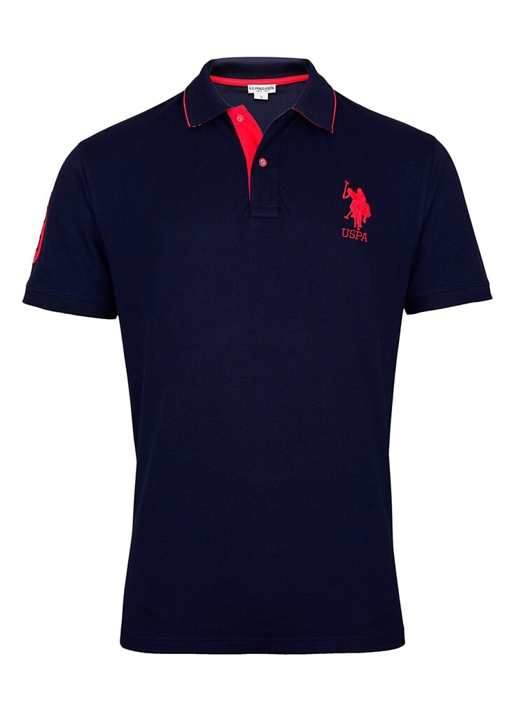 U.S. POLO ASSN. Poloshirt Herren Größe XXL marine / knallrot