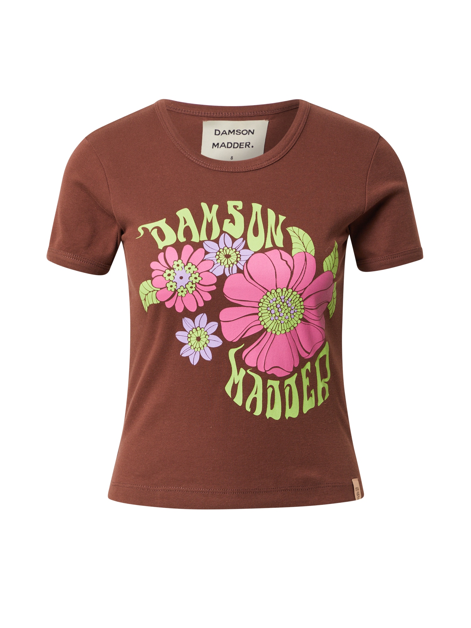 Damson Madder Marškinėliai '70S' kivių spalva / šviesiai rožinė / alyvinė spalva / rusvai rausva