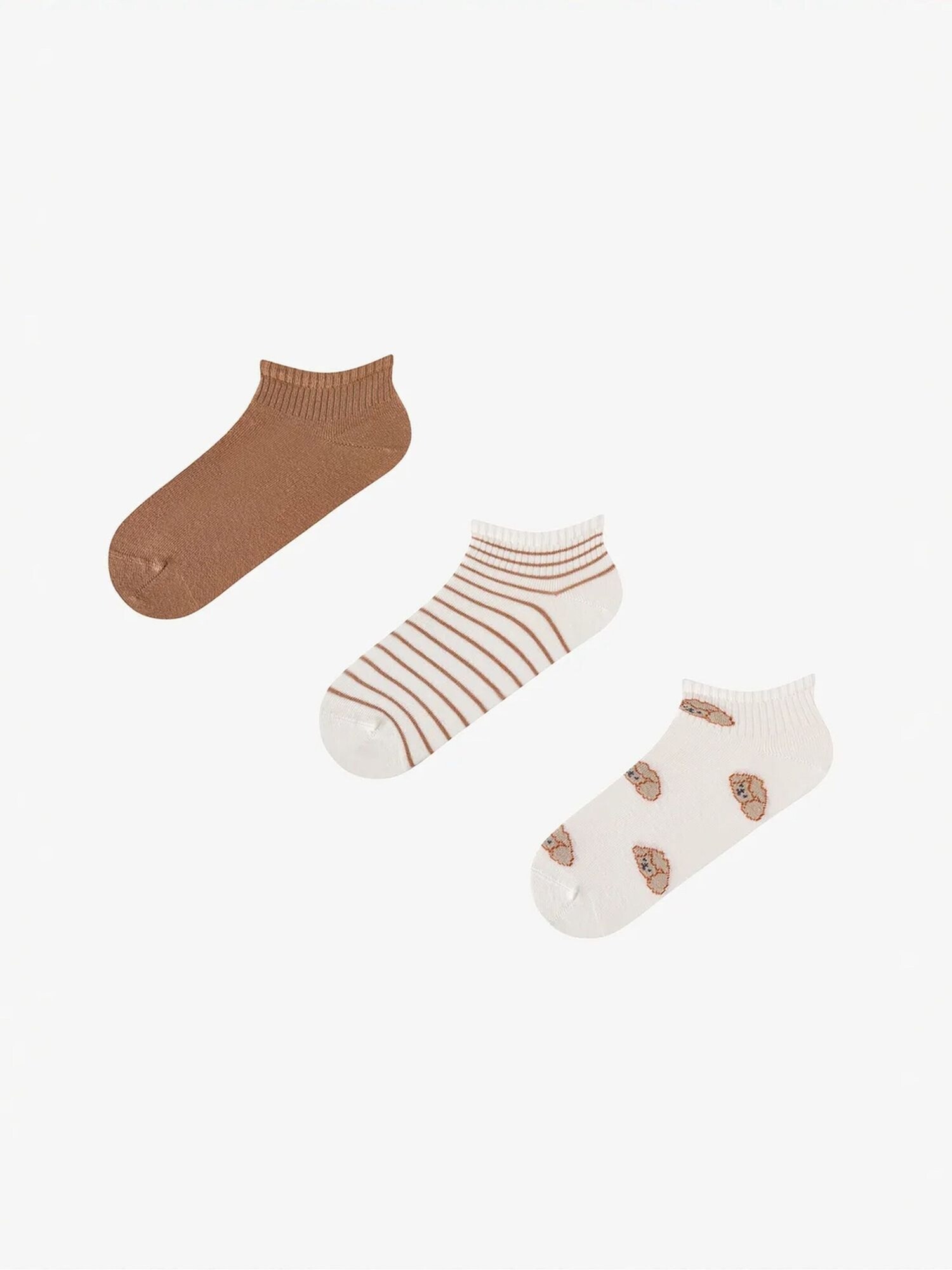 Penti Stopalice 'PENTI Curly Dog Paar Socken mit Hundemuster' tamno smeđa