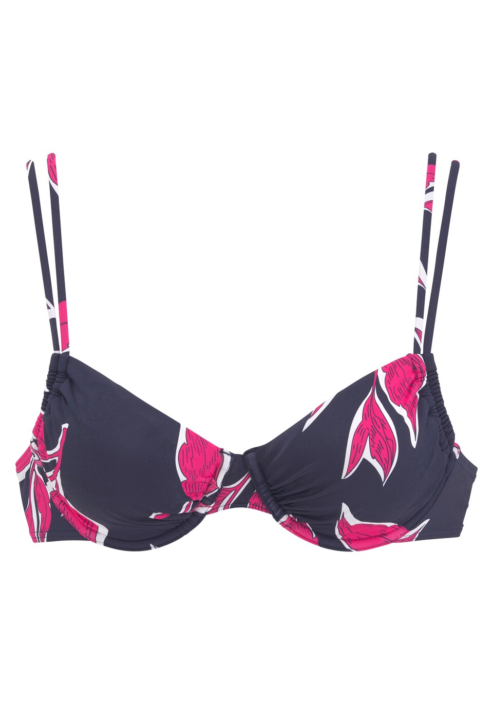 Bikiniöverdel marinblå / rosa