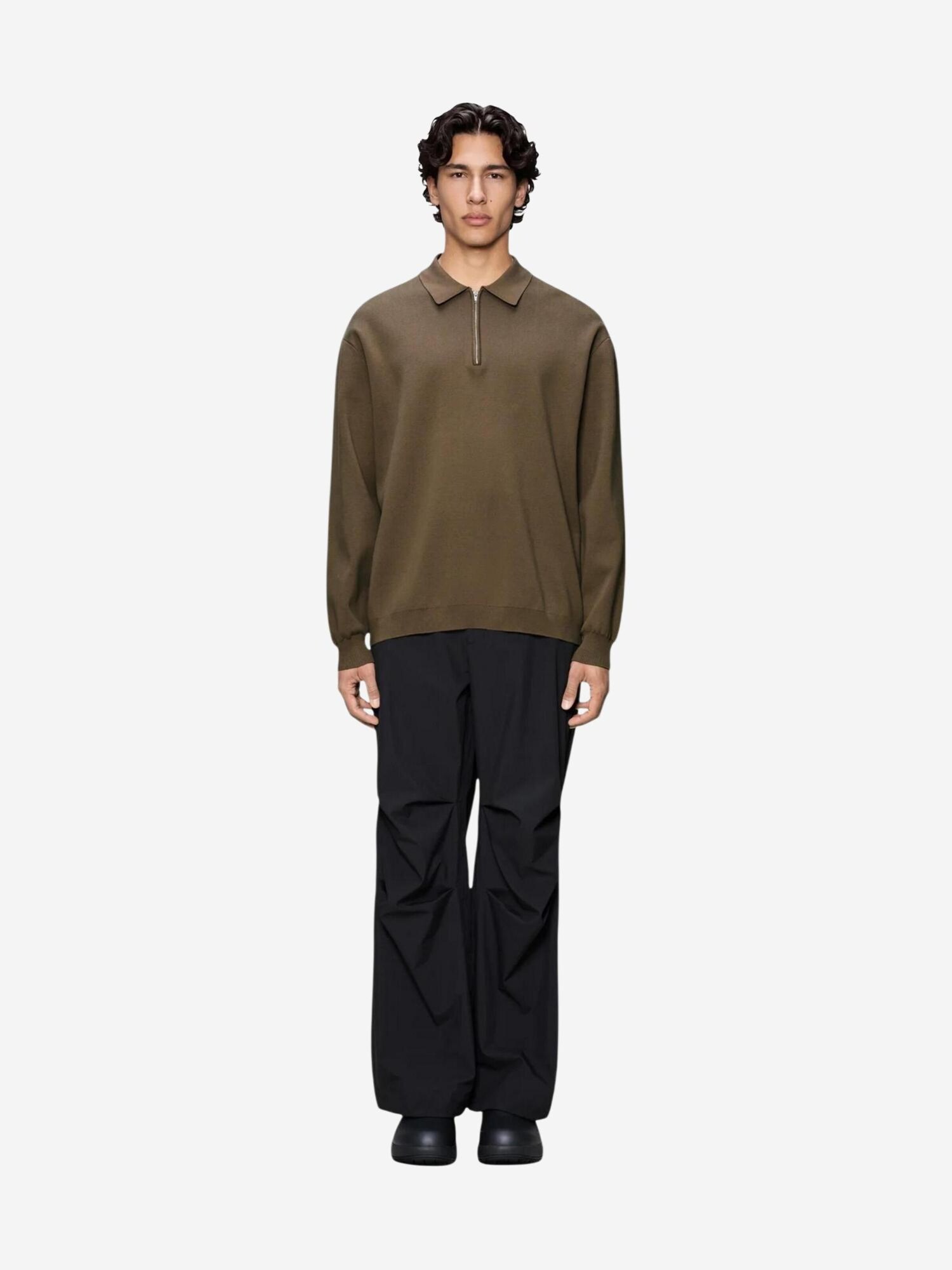 RAINS Jersey 'Long Sleeve Polo 10410' marrón – imagen 2