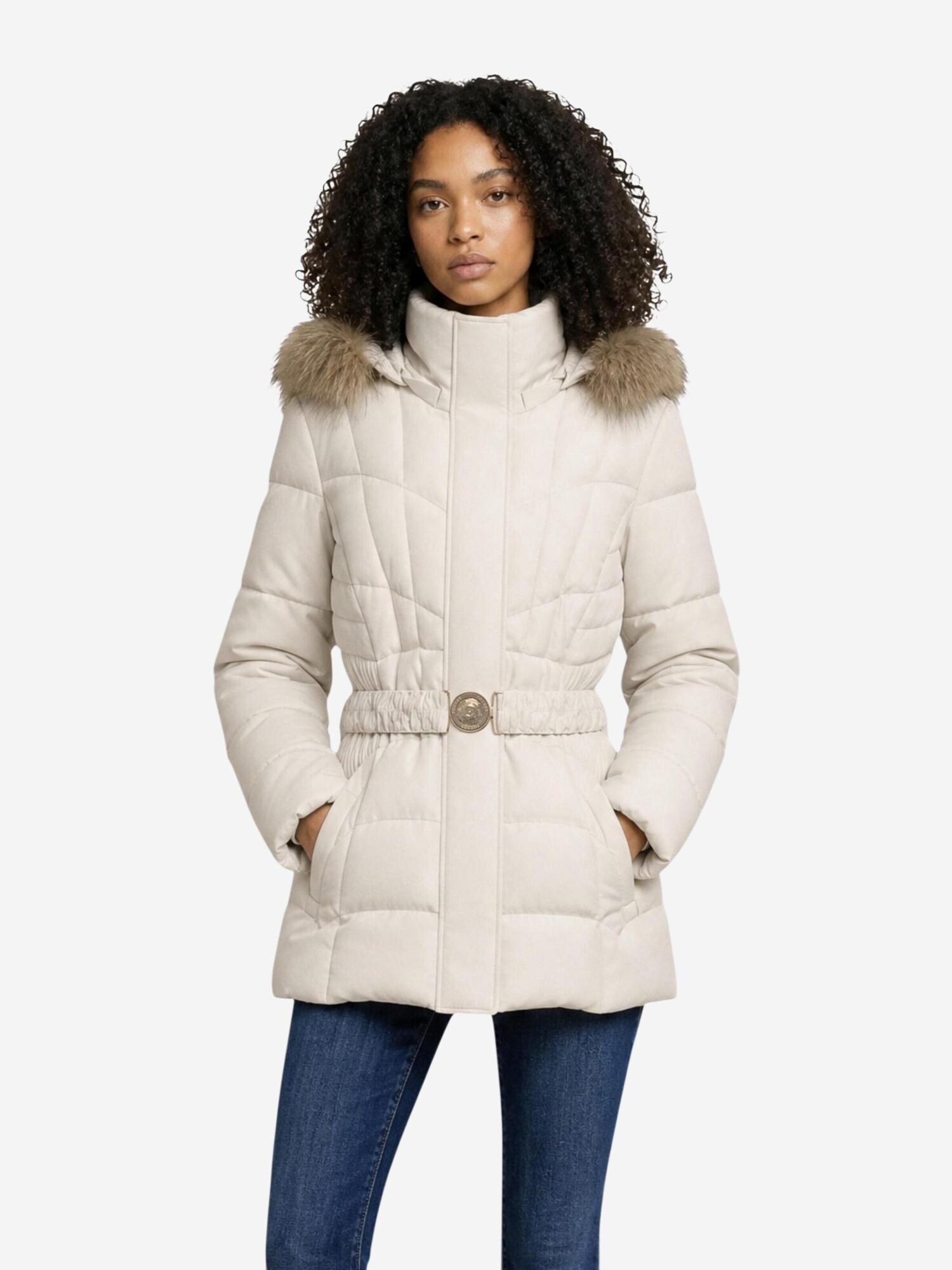 GUESS Chaqueta de invierno 'NEW MARINA SHORT REA W6BL38 W4087' beige claro – imagen 1