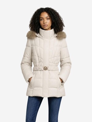 GUESS Chaqueta de invierno 'NEW MARINA SHORT REA W6BL38 W4087'  beige claro