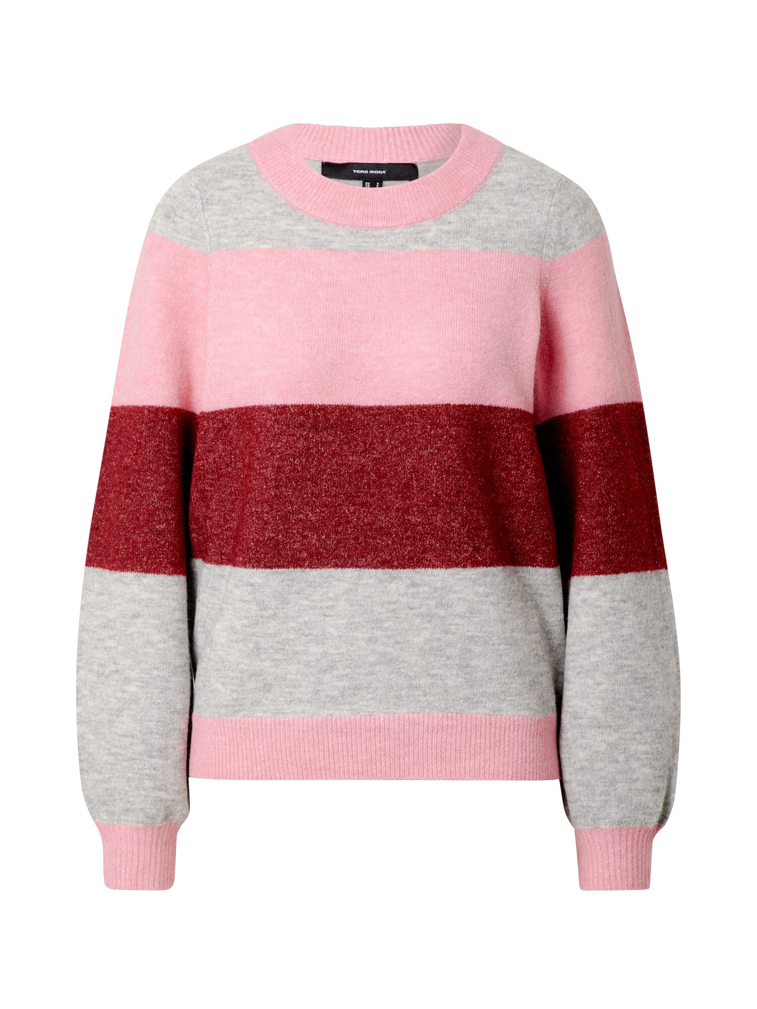 VERO MODA Megztinis 'Abbia'  šviesiai rožinė / avietinė / pilka