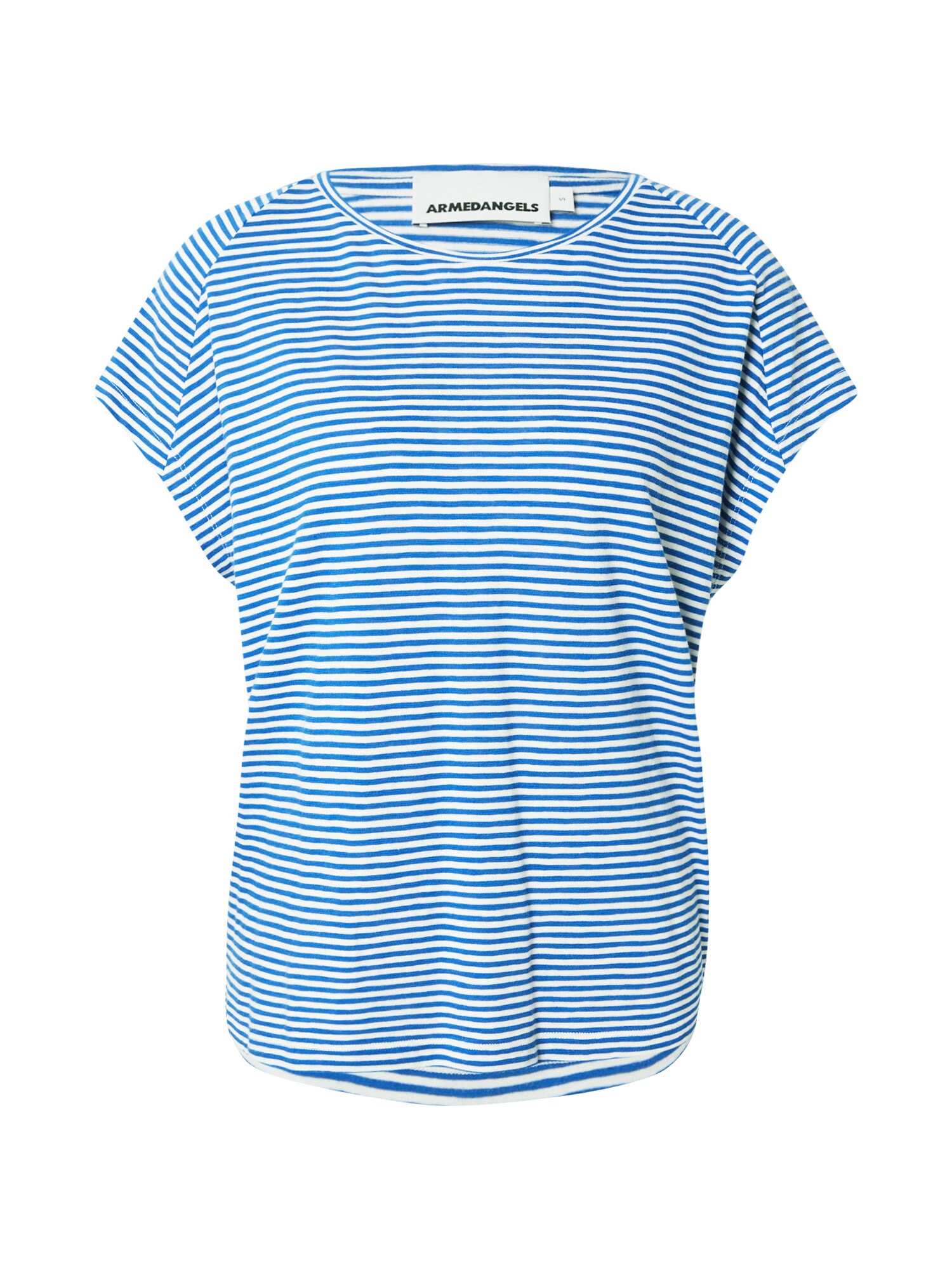 ARMEDANGELS Tricou  crem / albastru cobalt