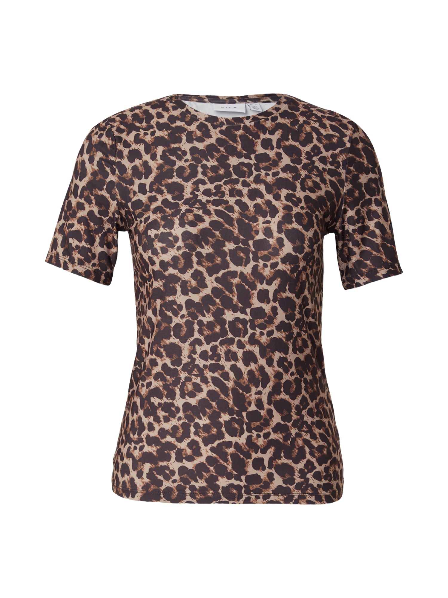 VILA Tricou VILEOA bej închis / maro / negru