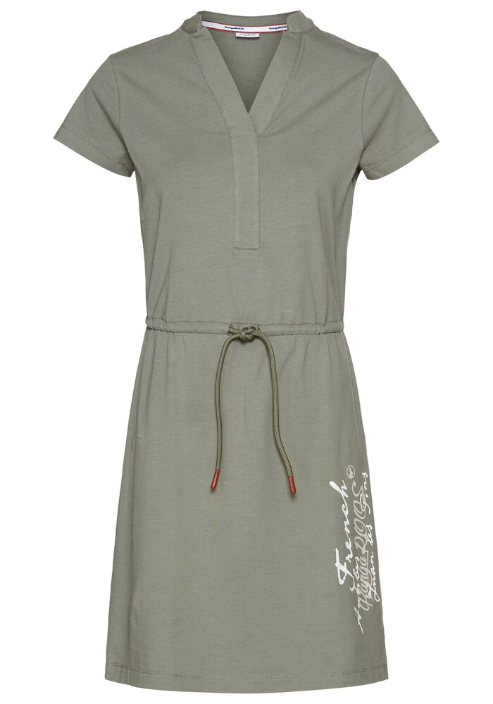 KangaROOS Kleid Damen Größe 40/42 taupe / khaki / weiß Winterkleid