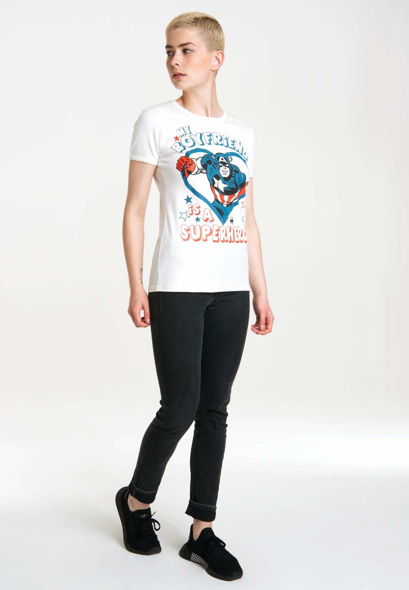 Thumbnail - LOGOSHIRT T-Shirt Marvel - My Boyfriend Is A Superhero