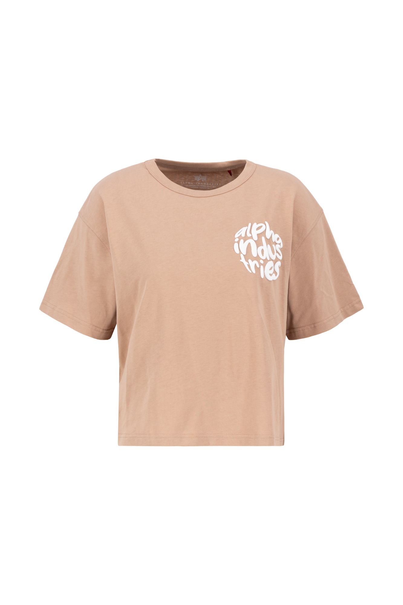 ALPHA INDUSTRIES Póló  korál / fehér akciós termékkép 1
