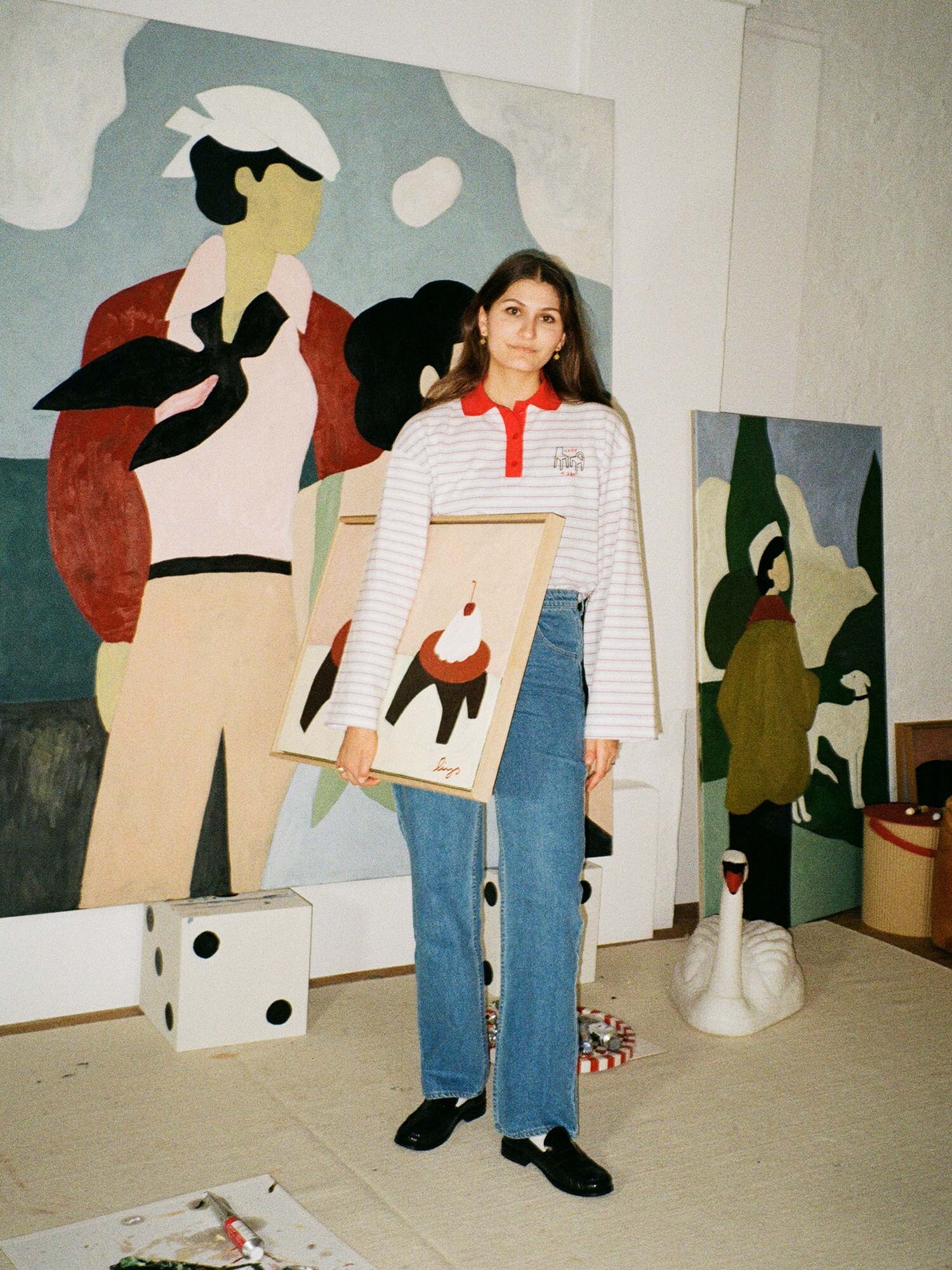 EDITED Tričko 'Elodie'  modrá / červená / biela (obrázok 6)